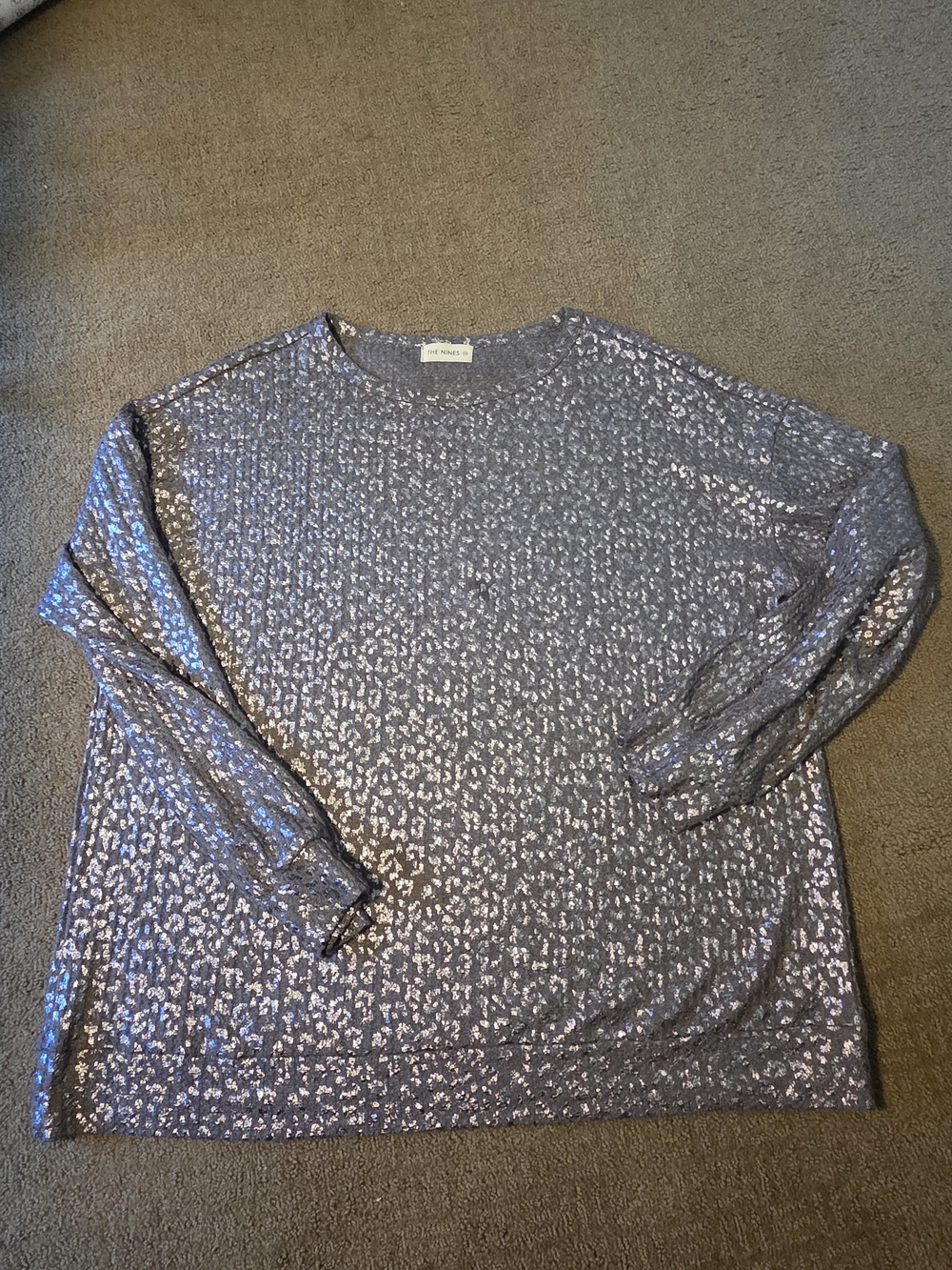 Metallic Sequin Crewneck Top
